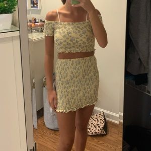 Two piece set yellow and blue floral